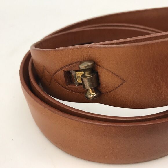 Styled for PARIS by Nicholas di Giovanni Brown Saddle Leather Belt Men's 34 - Picture 2 of 10